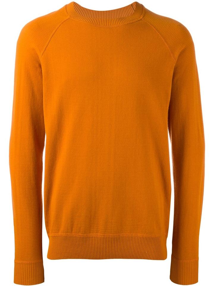 Ami Alexandre Mattiussi Raglan Sleeve Sweater, Men's, Size: Small, Yellow/orange, Cotton