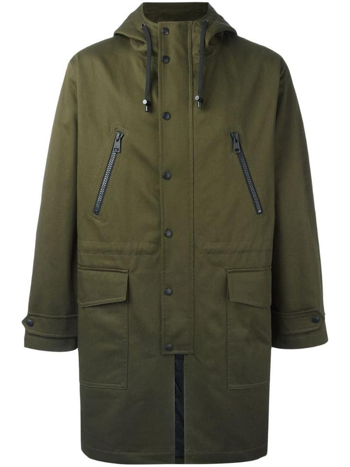 Ami Paris Long Rain Coat - Green