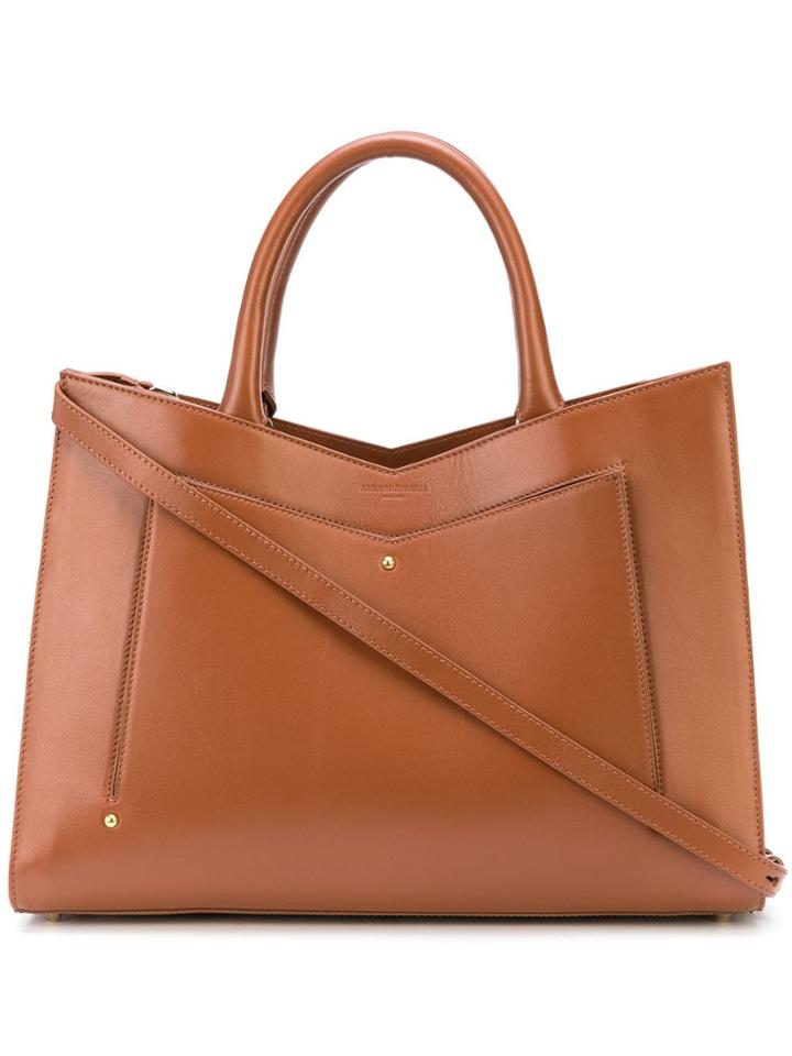 Sara Battaglia Siena Pocket Tote Bag - Brown