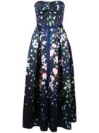 Marchesa Notte Floral A-line Dress - Blue