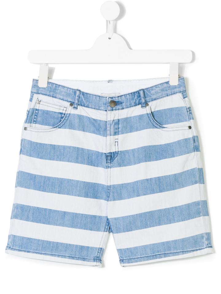 Stella Mccartney Kids Striped Shorts - Blue