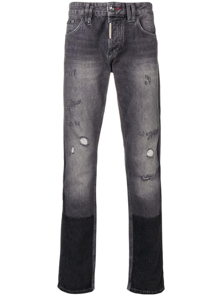 Philipp Plein Straight-leg Statement Jeans - Grey