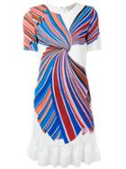 Emilio Pucci - Ruffle Trim Shift Dress - Women - Silk/spandex/elastane/viscose - 44, White, Silk/spandex/elastane/viscose