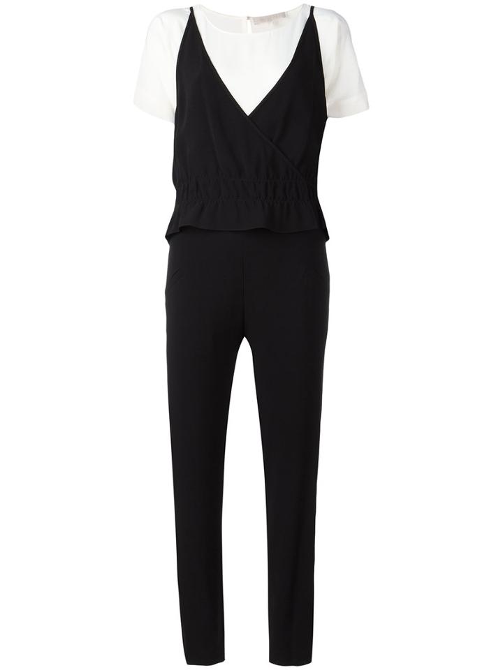 Vanessa Bruno - V-neck Jumpsuit - Women - Silk/acetate/viscose - 36, Women's, Black, Silk/acetate/viscose