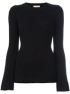 Erika Cavallini 'wenda' Flared Sleeves Jumper, Women's, Size: Medium, Black, Virgin Wool