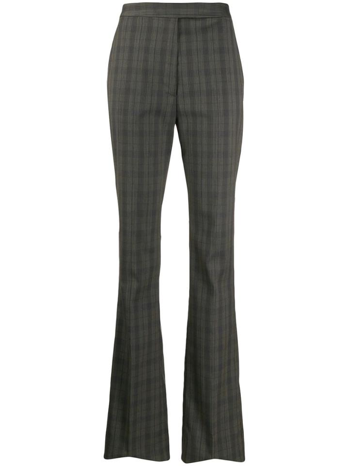 Maison Margiela High-waisted Check Print Trousers - Grey