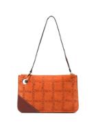 Jw Anderson Orange Pierce Logo Suede Leather Clutch