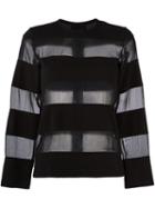 Comme Des Garçons Vintage Sheer Stripe Jumper, Women's, Size: Medium, Black