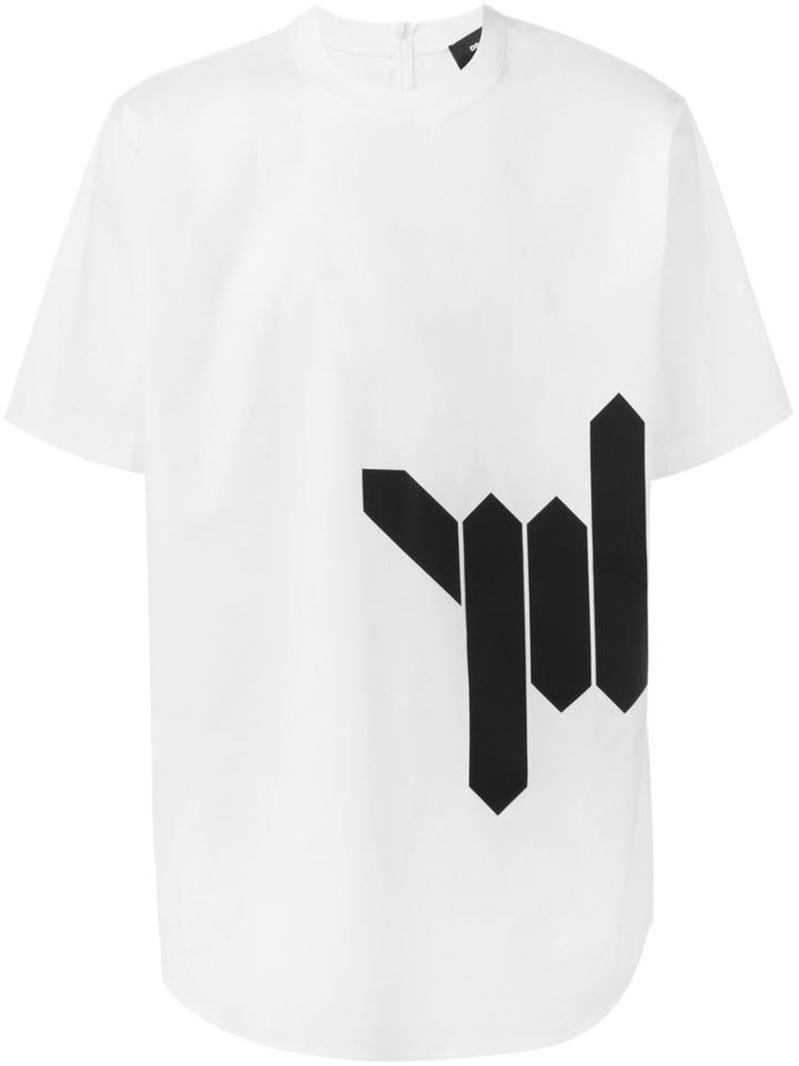 Dsquared2 Barbed Wire Print T-shirt, Men's, Size: 48, White, Cotton/spandex/elastane