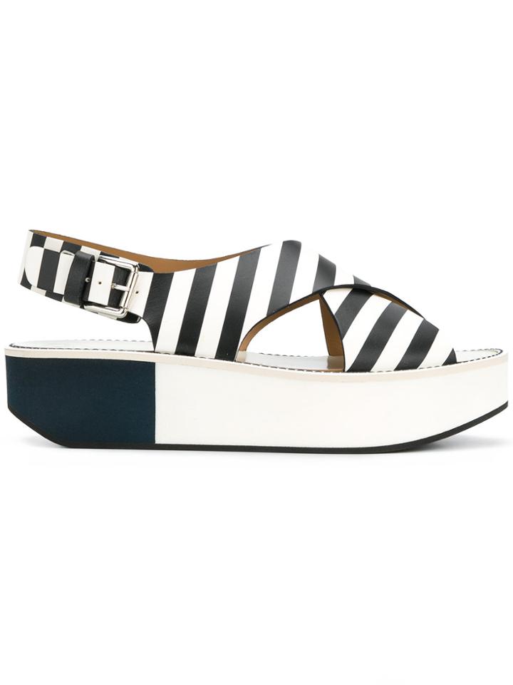 Flamingos Striped Open-toe Sandals - Black