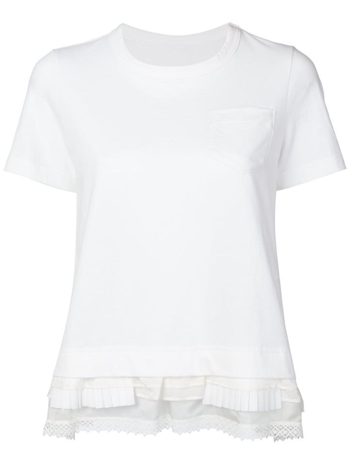 Sacai Frill Hem T-shirt - White