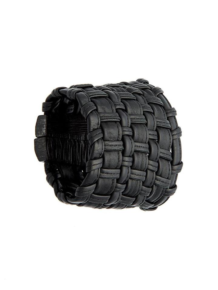 Monies Woven Leather Bracelet, Women's, Black