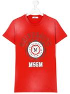 Msgm Kids Teen Logo T-shirt - Red