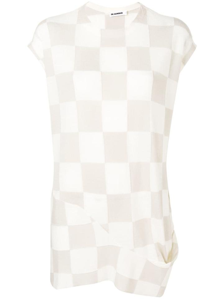 Jil Sander Large Check Fabric - Neutrals