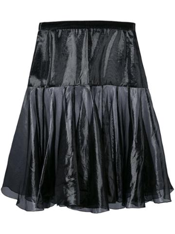 Krizia Pre-owned Flared Layer Skirt - Black