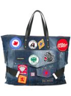 Dsquared2 - Patch Shopper Bag - Women - Cotton/leather - One Size, Women's, Blue, Cotton/leather