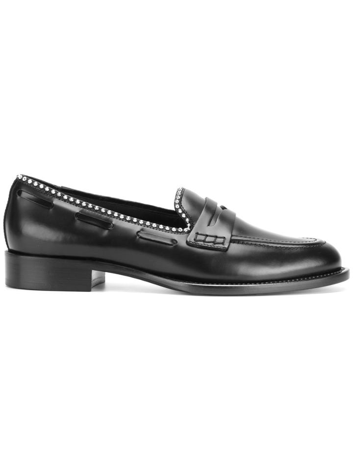 Giuseppe Zanotti Design Loafers With Ball Chain Trim - Black