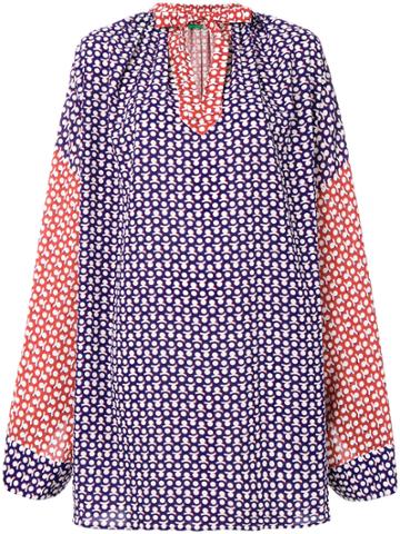 Duro Olowu Printed Tie Neck Dress - Multicolour