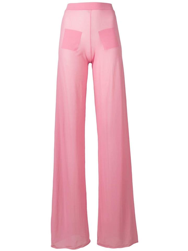 Courrèges Sheer Wide Leg Trousers - Pink