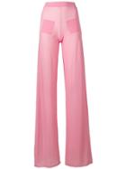 Courrèges Sheer Wide Leg Trousers - Pink