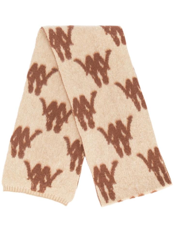 Kappa All-over Logo Knitted Scarf - Nude & Neutrals