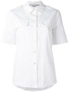 Stella Mccartney Short Sleeve Military Shirt, Women's, Size: 46, White, Cotton