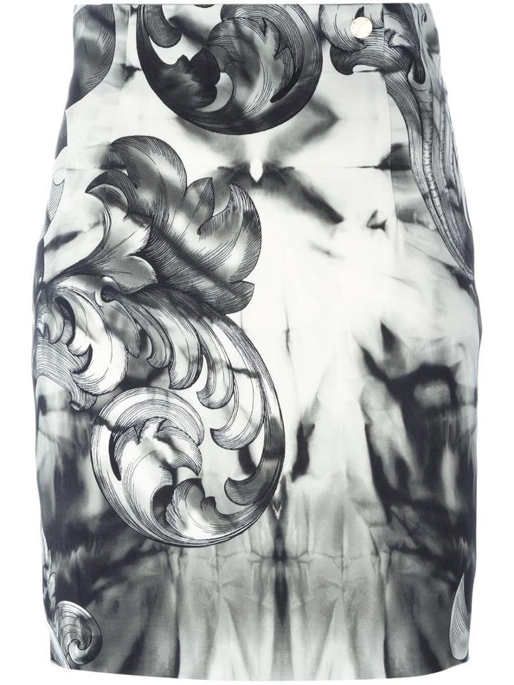 Versace Collection Printed Mini Pencil Skirt, Women's, Size: 38, Black, Viscose/spandex/elastane/polyester