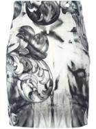 Versace Collection Printed Mini Pencil Skirt, Women's, Size: 38, Black, Viscose/spandex/elastane/polyester