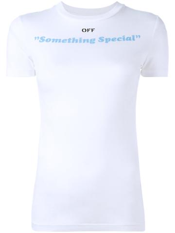 Off-white 'something Special' Print T-shirt, Size: Large, White, Cotton/lyocell