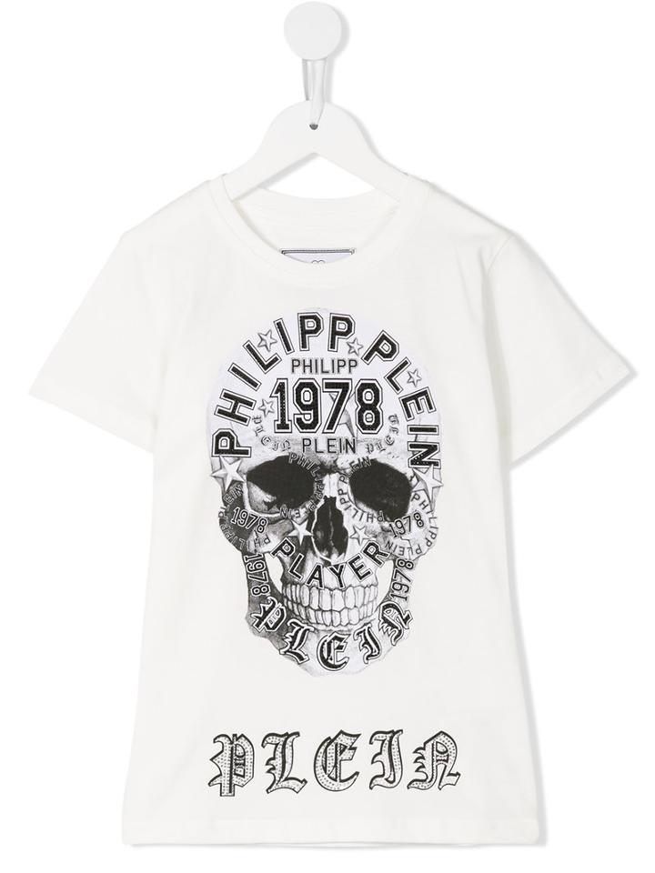 Philipp Plein Kids Skull Print T-shirt, Boy's, Size: 12 Yrs, Nude/neutrals