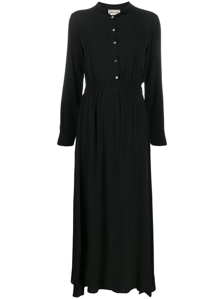 Semicouture Long Button-up Dress - Black