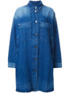 Mm6 Maison Margiela Denim Coat, Women's, Size: 42, Blue, Cotton
