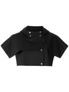 Gloria Coelho Double Breasted Crop Coat - Black