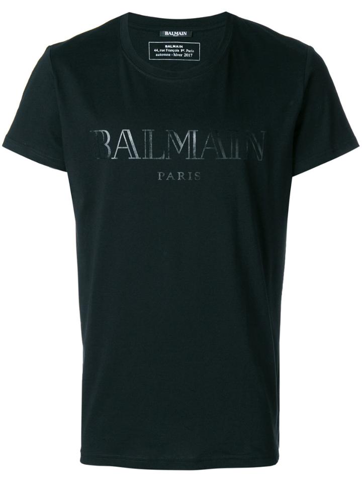 Balmain Slim-fit Logo T-shirt - Black