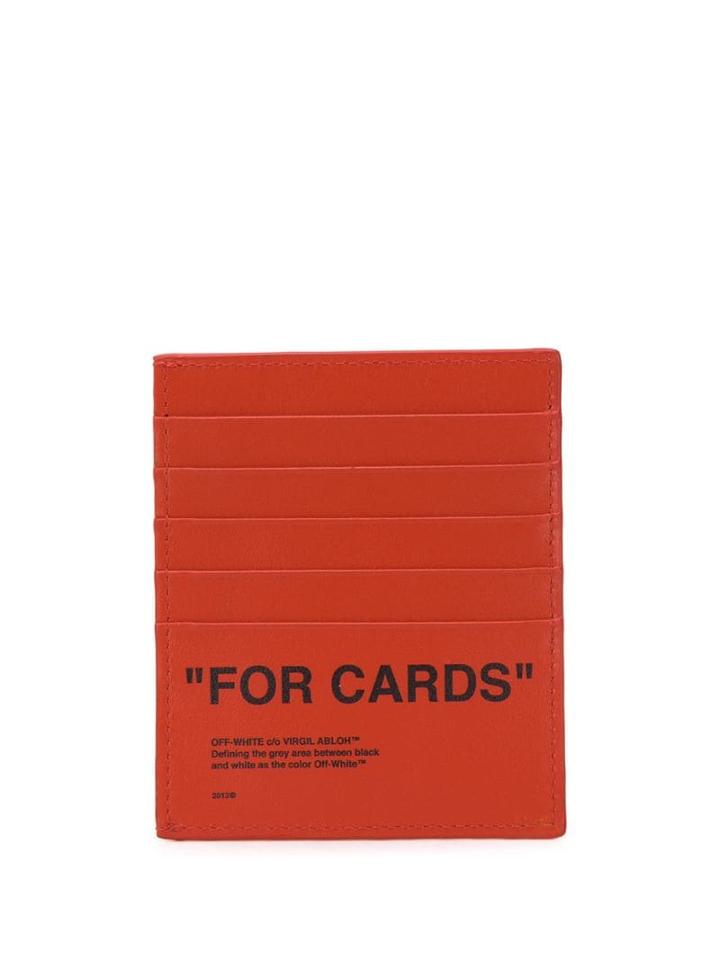 Off-white Slogan Print Cardholder - Orange