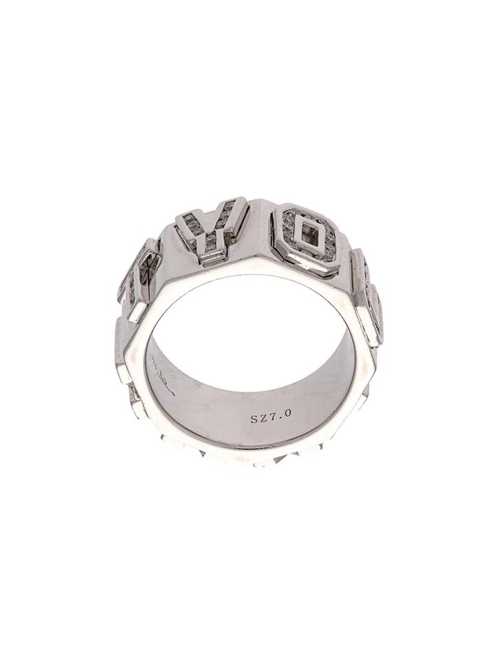 Lynn Ban Geometric Ring, Size: 7, Metallic