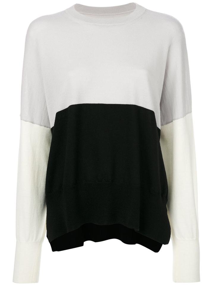 Mm6 Maison Margiela - Colour Block Jumper - Women - Wool - M, Grey, Wool