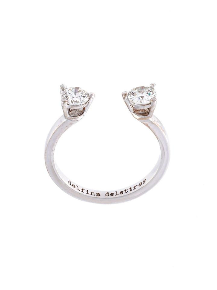 Delfina Delettrez 'dots' Diamond Midi Fingertip Ring - Metallic