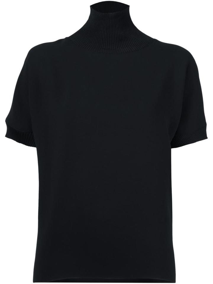 Vince Curved Hem Jumper, Women's, Size: Small, Black, Polyester