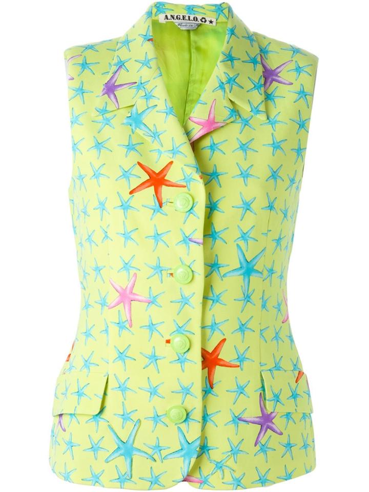 Versace Vintage Starfish Print Vest - Green