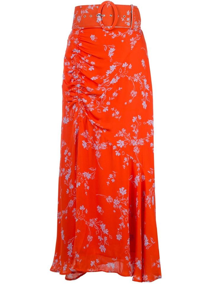 Nicholas Poppy Print Skirt - Red
