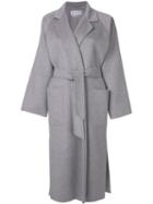 Max Mara - Belted Long Coat - Women - Cashmere/virgin Wool - 40, Grey, Cashmere/virgin Wool