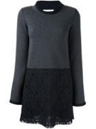 See By Chloé Floral Lace Panel Knit Dress