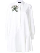 Alexander Mcqueen Floral Embroidered Shirt Dress - White