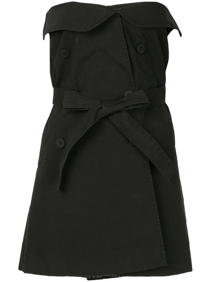 Unravel Project Strapless Trench Dress - Black
