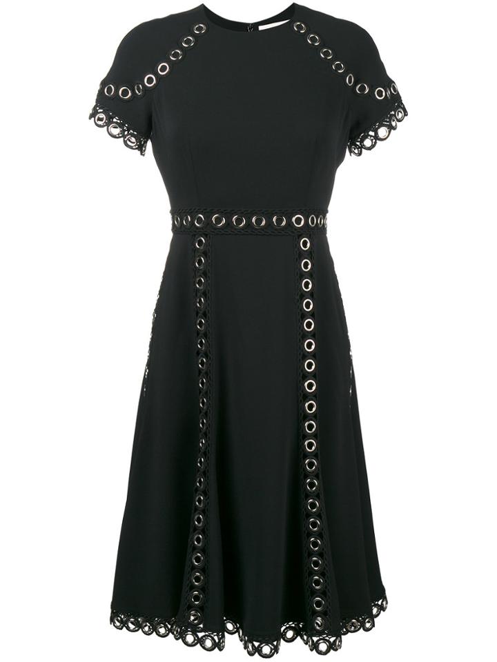 Jonathan Simkhai Grommet Embellished Short Sleeve Dress - Black
