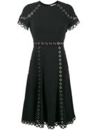 Jonathan Simkhai Grommet Embellished Short Sleeve Dress - Black