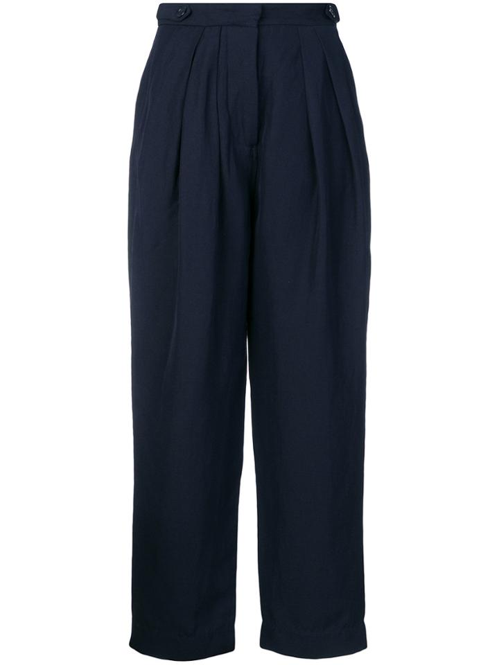 Studio Nicholson Double Pleat Tapered Trousers - Blue