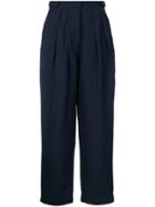 Studio Nicholson Double Pleat Tapered Trousers - Blue