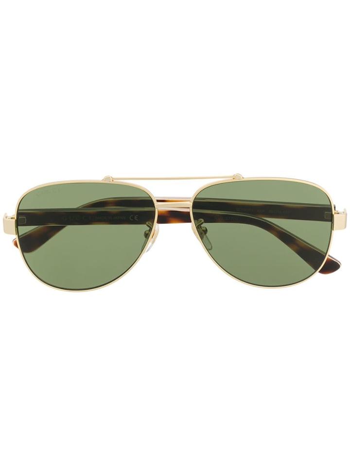 Gucci Eyewear Aviator Style Sunglasses - Gold